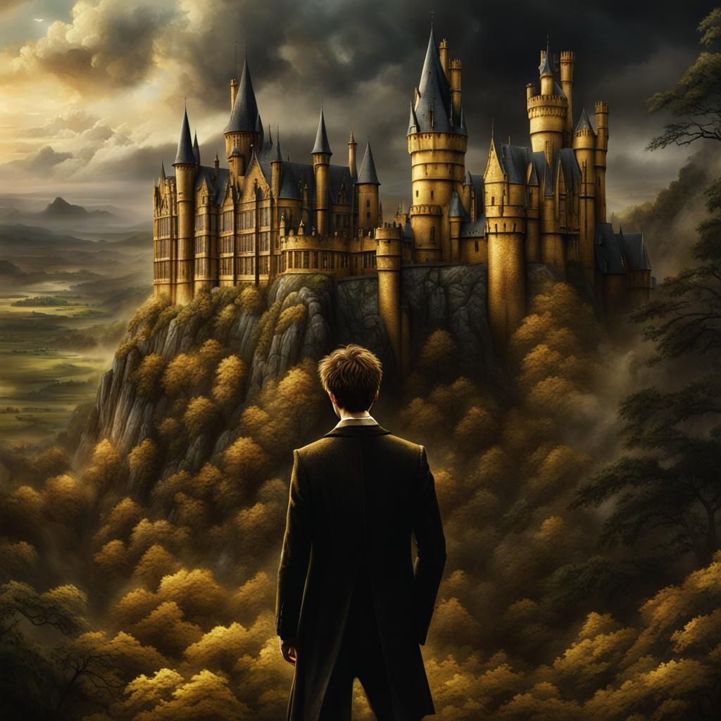 Young Man in Hufflepuff Robes: Digital Matte Painting
