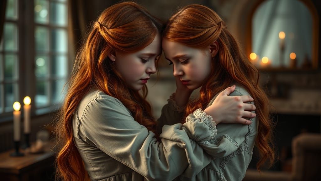 Sisters Share a Moment of Comfort in the 1800s