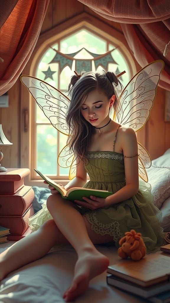 Fairy Homework: A Magical Bedroom Scene