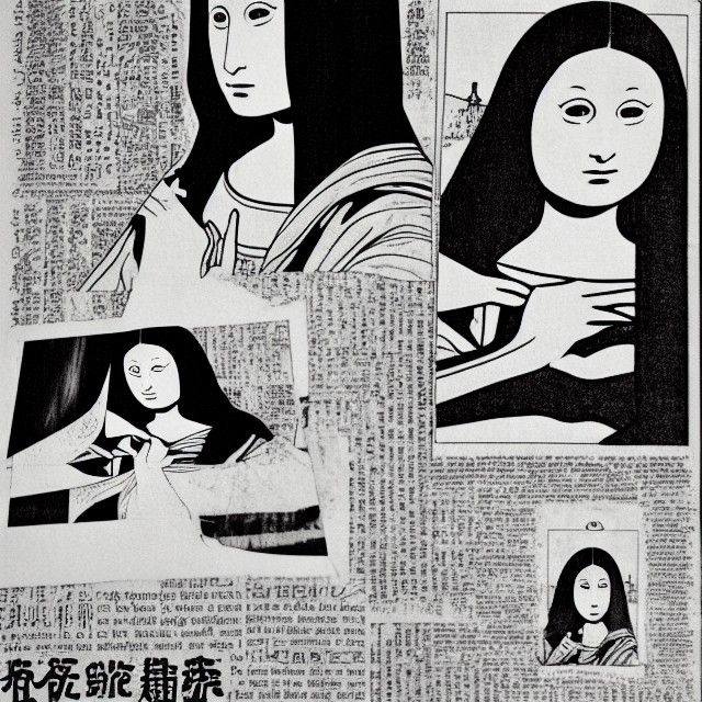 Junji Ito's Mona Lisa Zashiki-onna Newspaper Collage