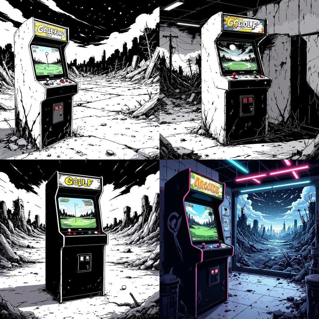 Manga Style Arcade Machine in Clean Setting