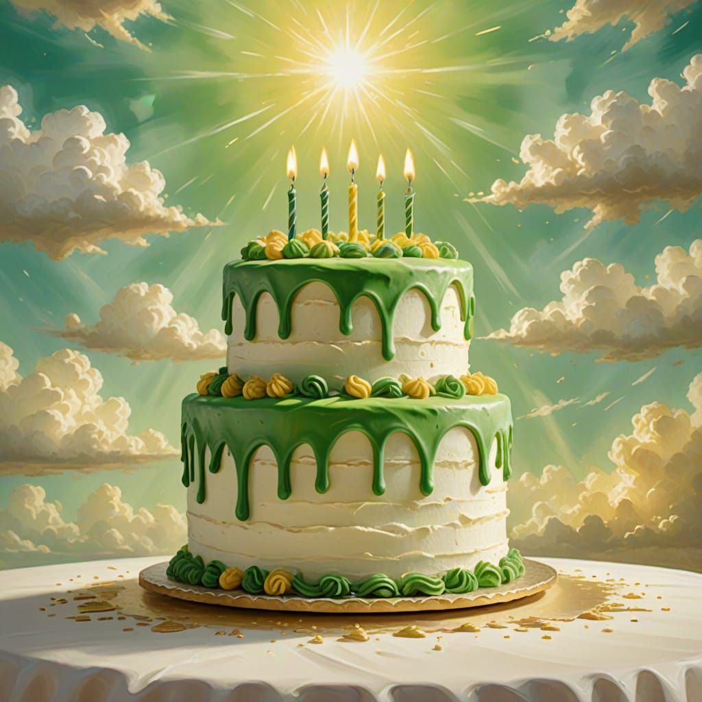 Detailed Digital Painting of U.S. Army Birthday Cake