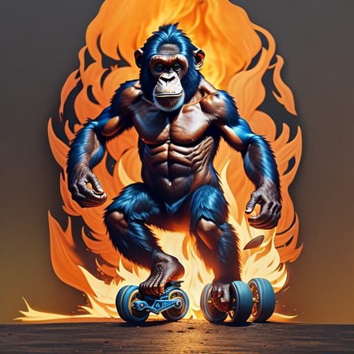 Rollerblading Chimpanzee