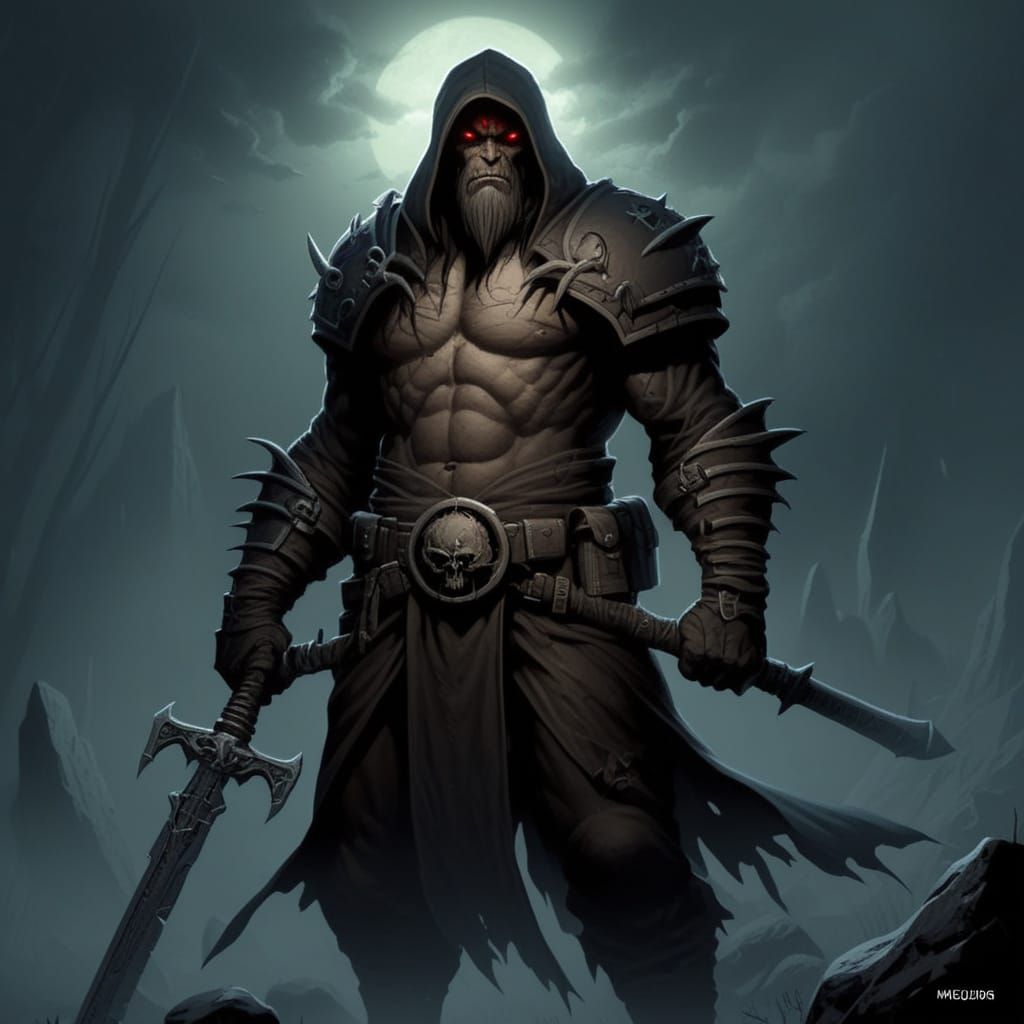 Grimdark Scene in Dark Fantasy Style