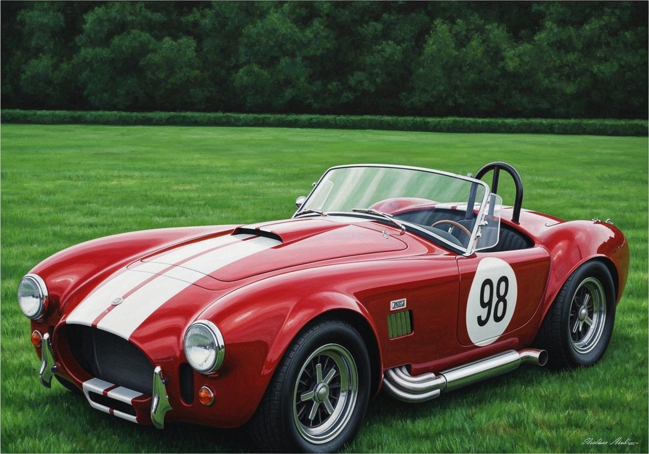 Hyperrealistic Shelby Cobra Race Car in Dramatic Light