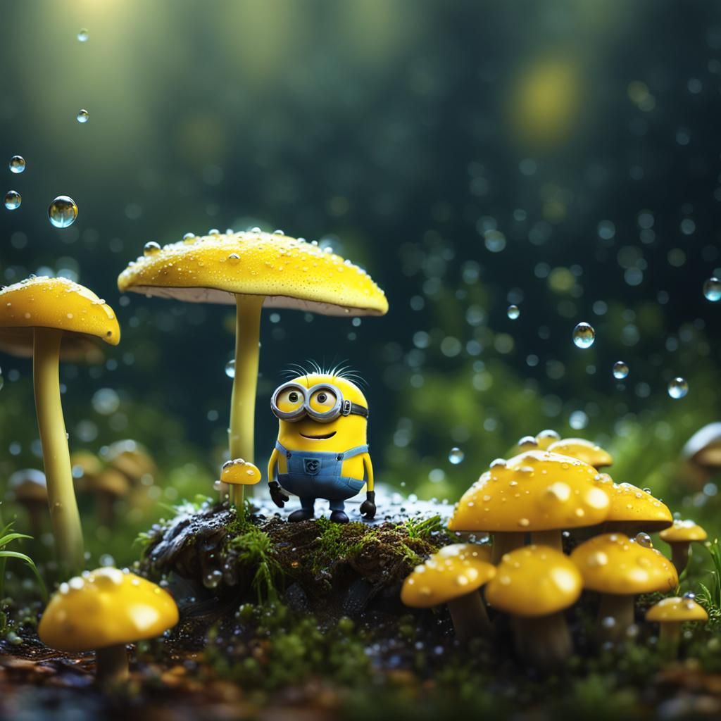 Minion on Mushroom: Macro Photography in Digital Art