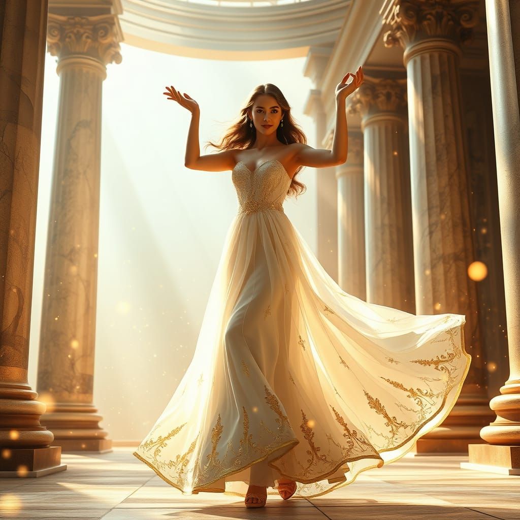 Ethereal Goddess in Golden Splendor