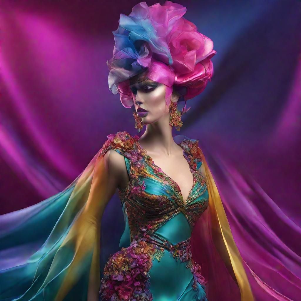Extravagant Drag Queen in Detailed Matte Painting