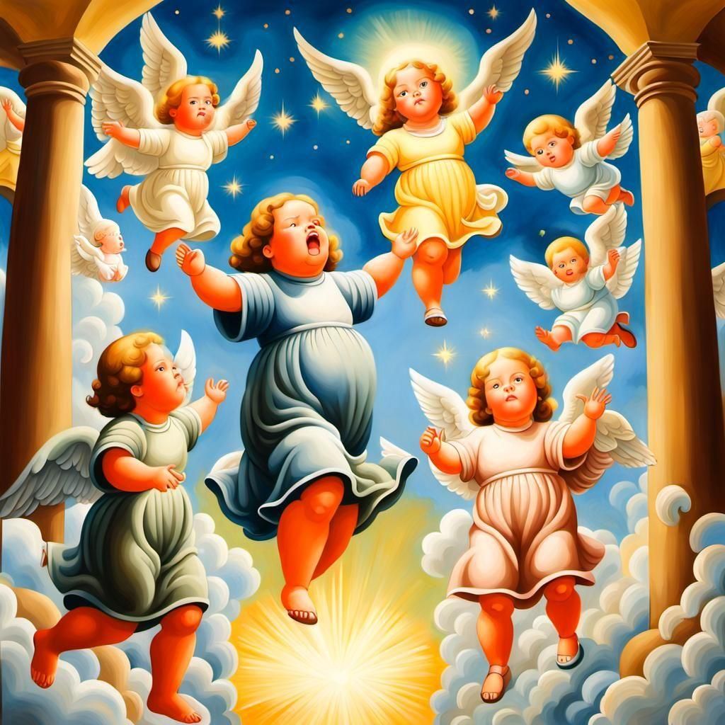 Angelic Faces in a Modern Figurative Style