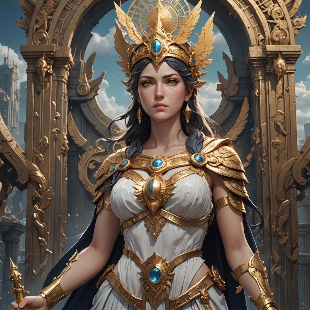 Anime-Style Concept Art: The Goddess Athena