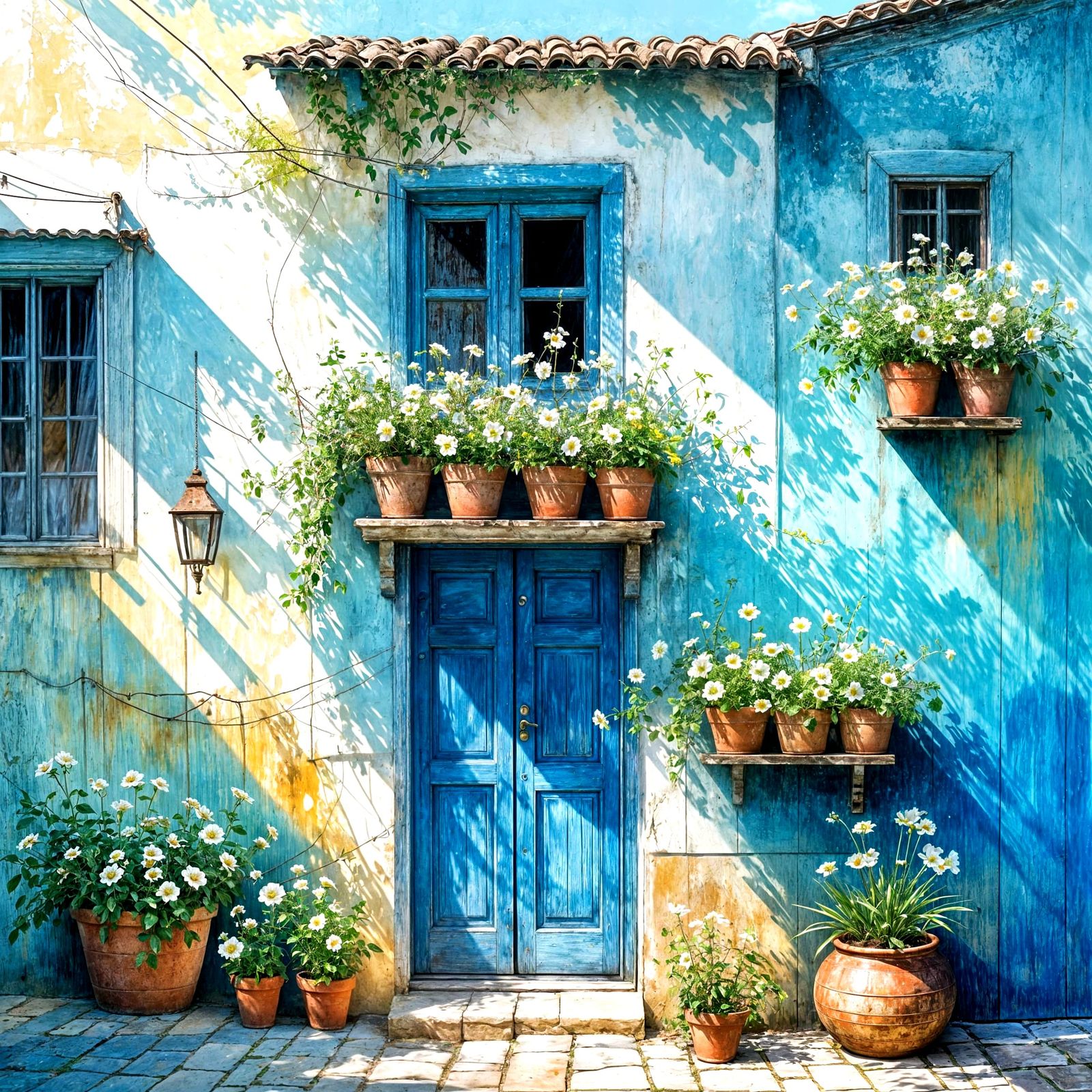 Spanish Village Home in Golden Hour