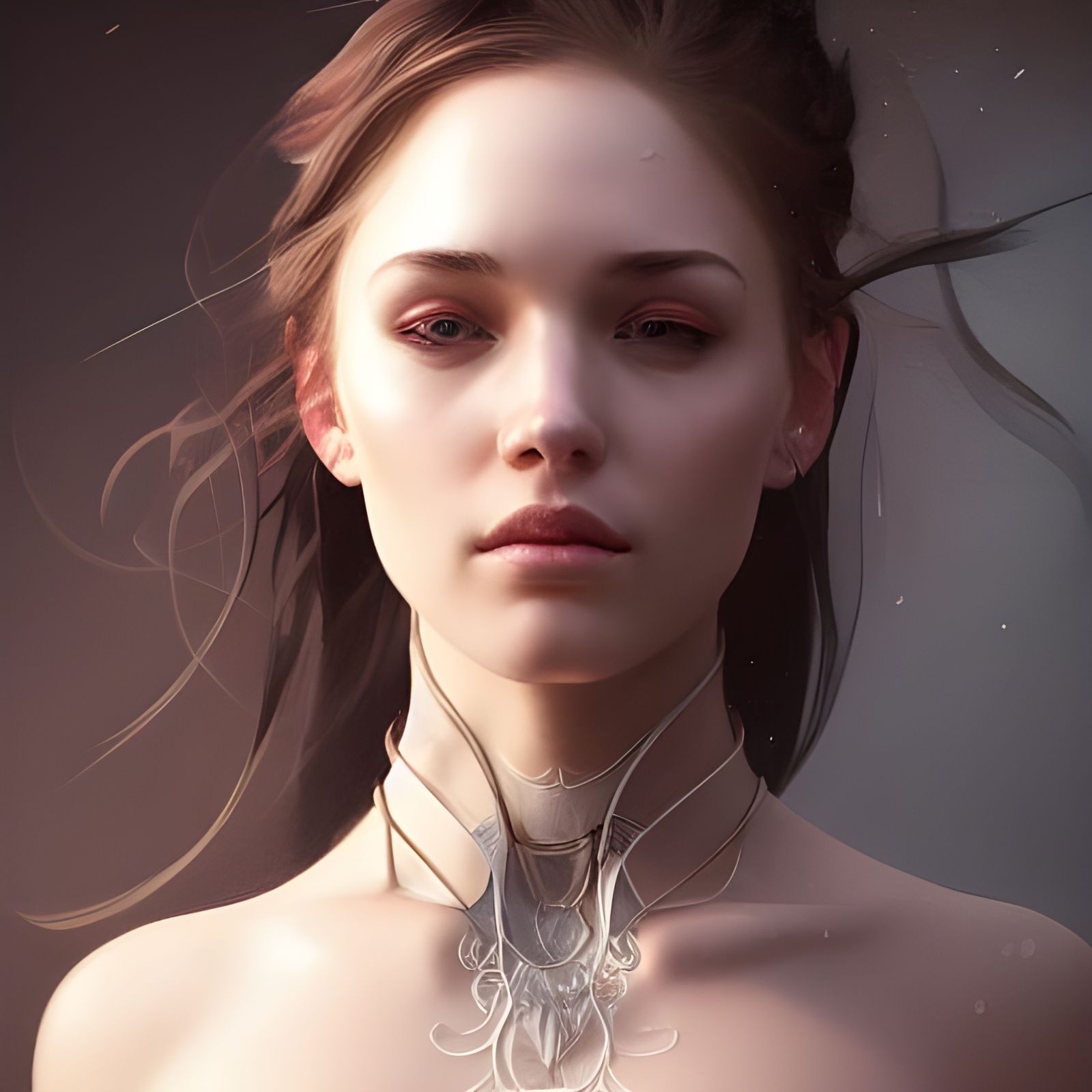 Kind Woman Portrait in Art Nouveau Style