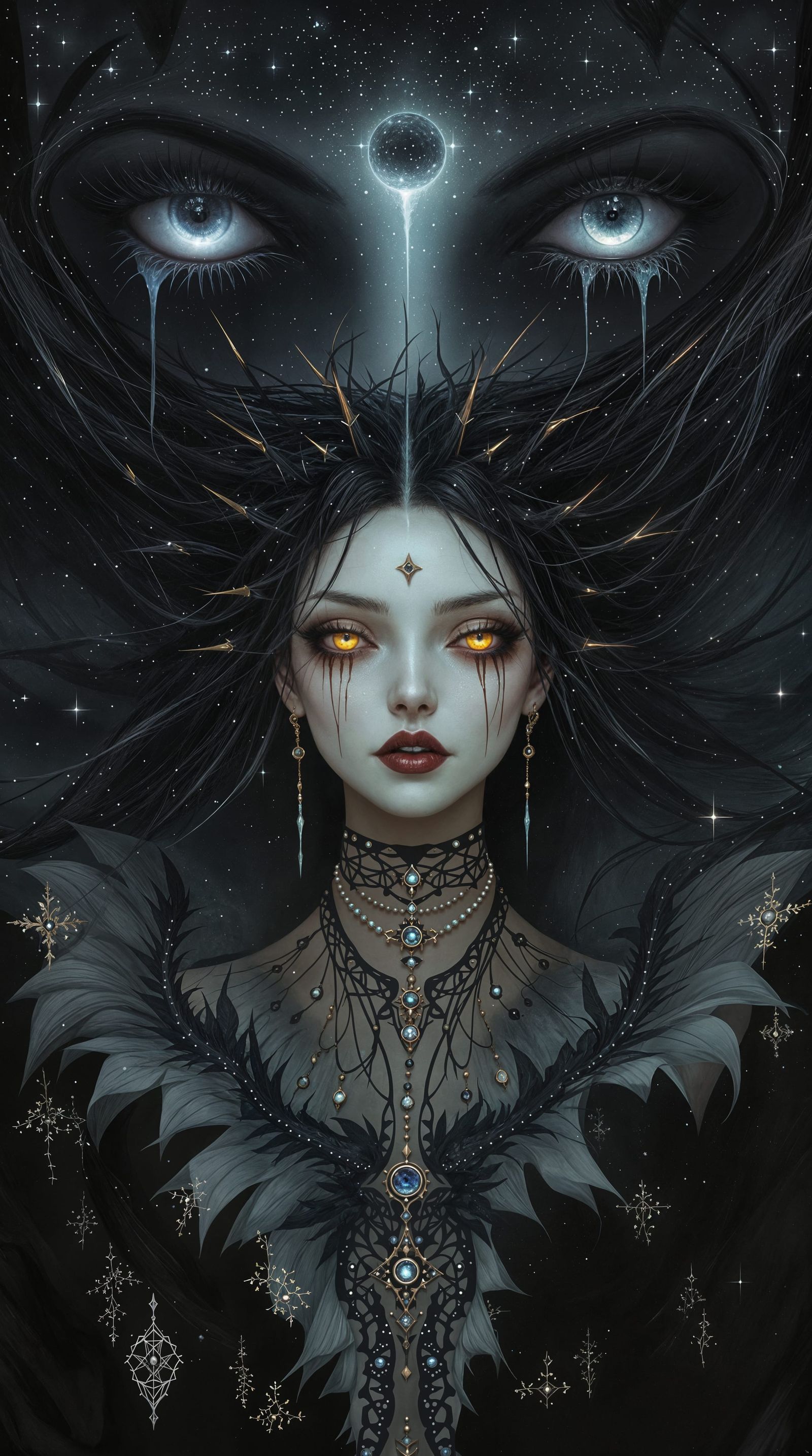 Ethereal Beauty in Midnight Tears