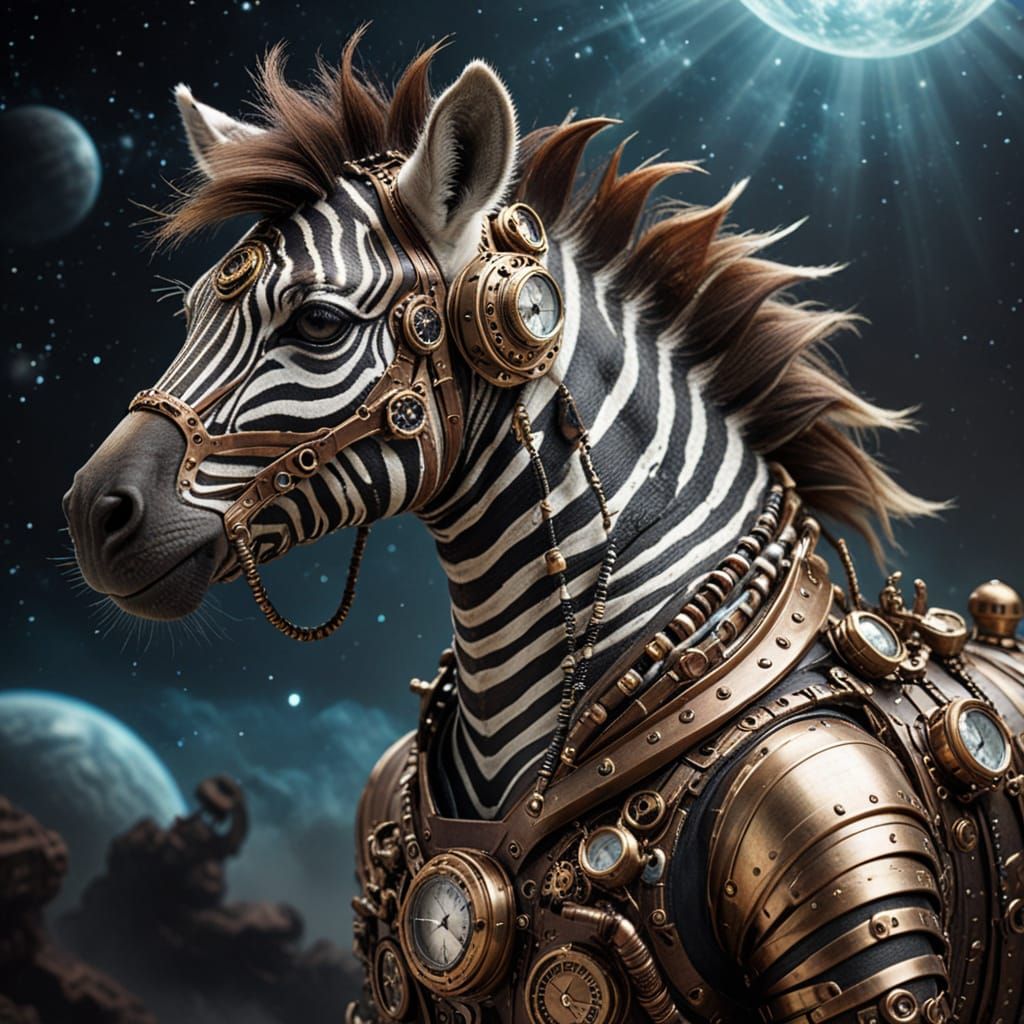 Steampunk Zebra Cosmos