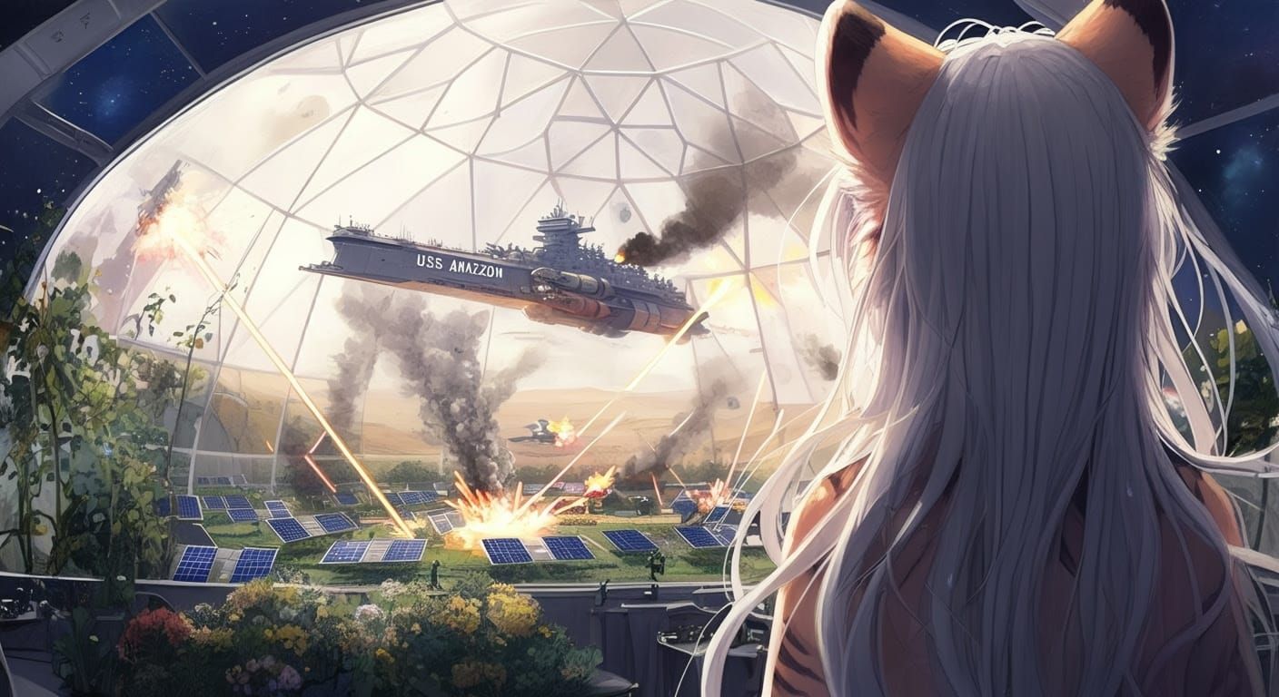 Galactic Turmoil: A Solarpunk Colony Under Siege