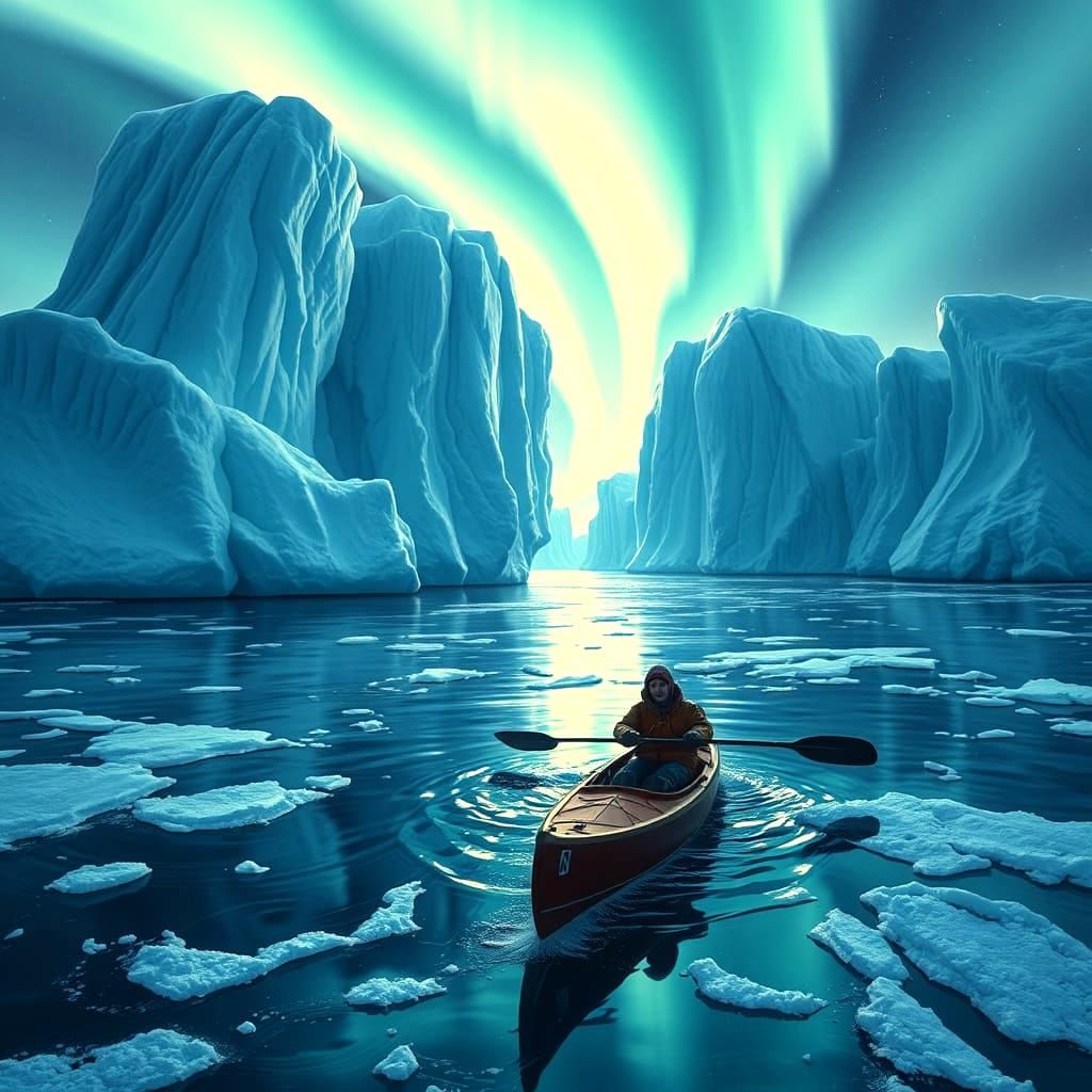 Arctic Icebergs and Northern Lights with Inuit Kayak