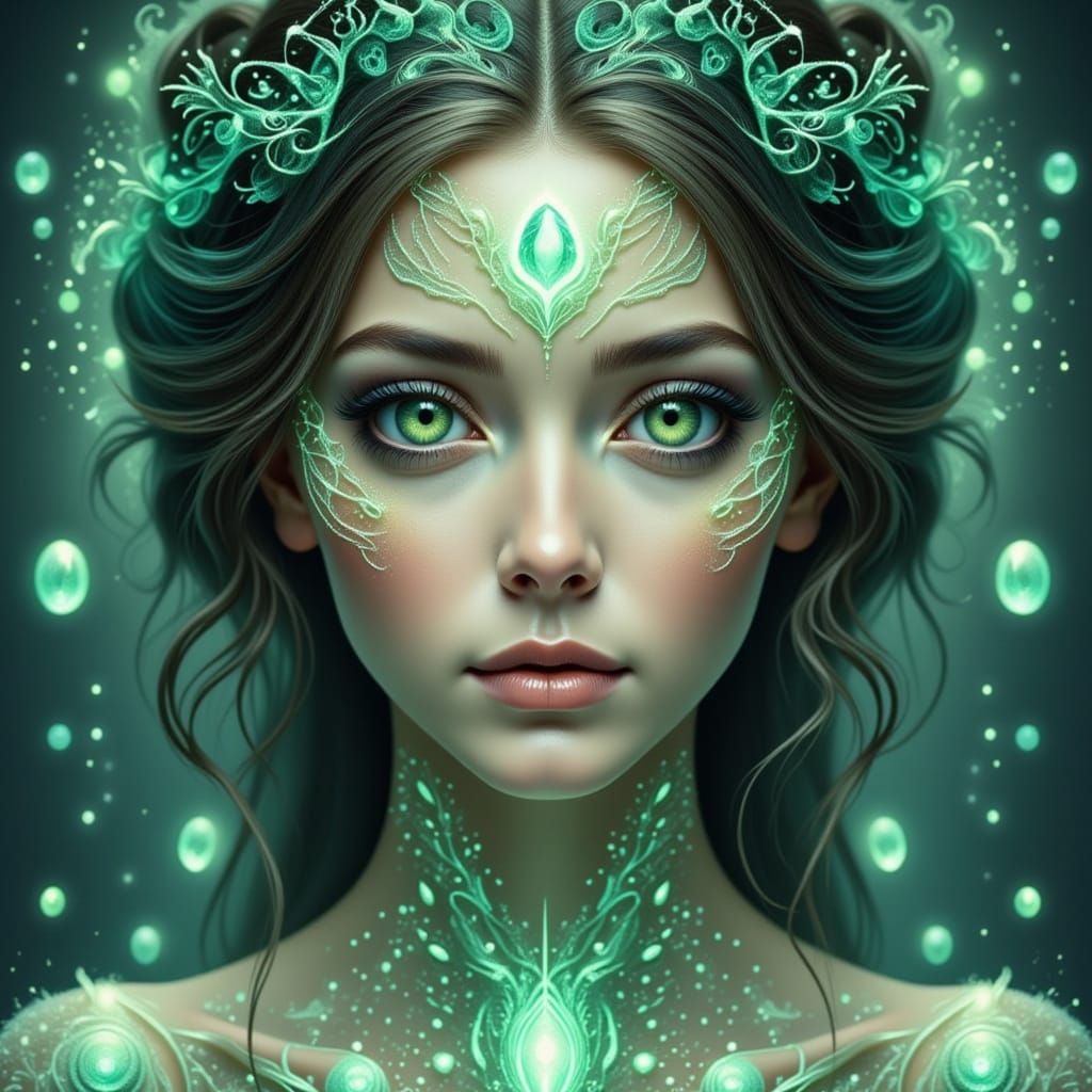 Ethereal Portrait of a Woman in Mandala Style