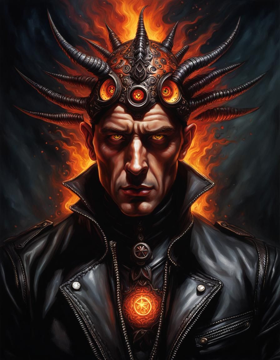 Cenobite with Dice Eyes in Lovecraftian Art Style