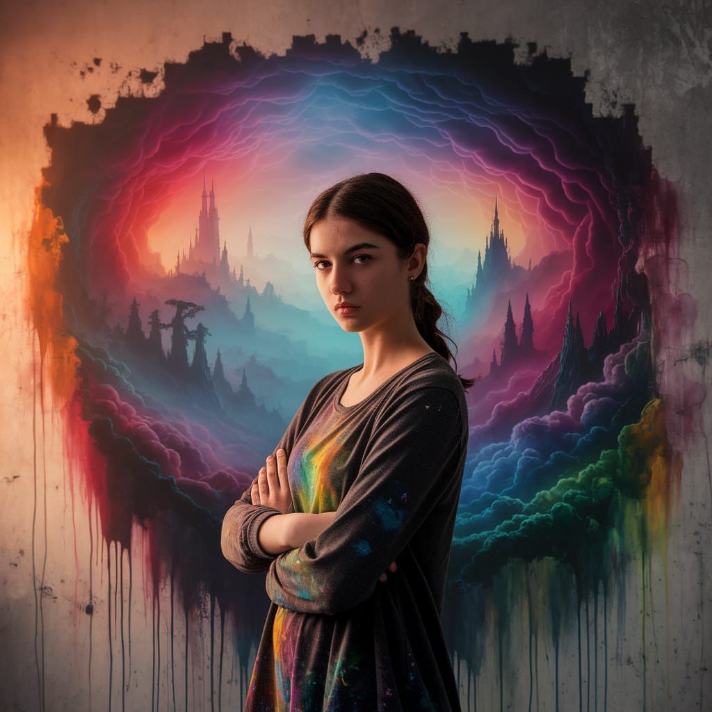 Vibrant Artist Brings Mysterious World to Life in Colorful M...