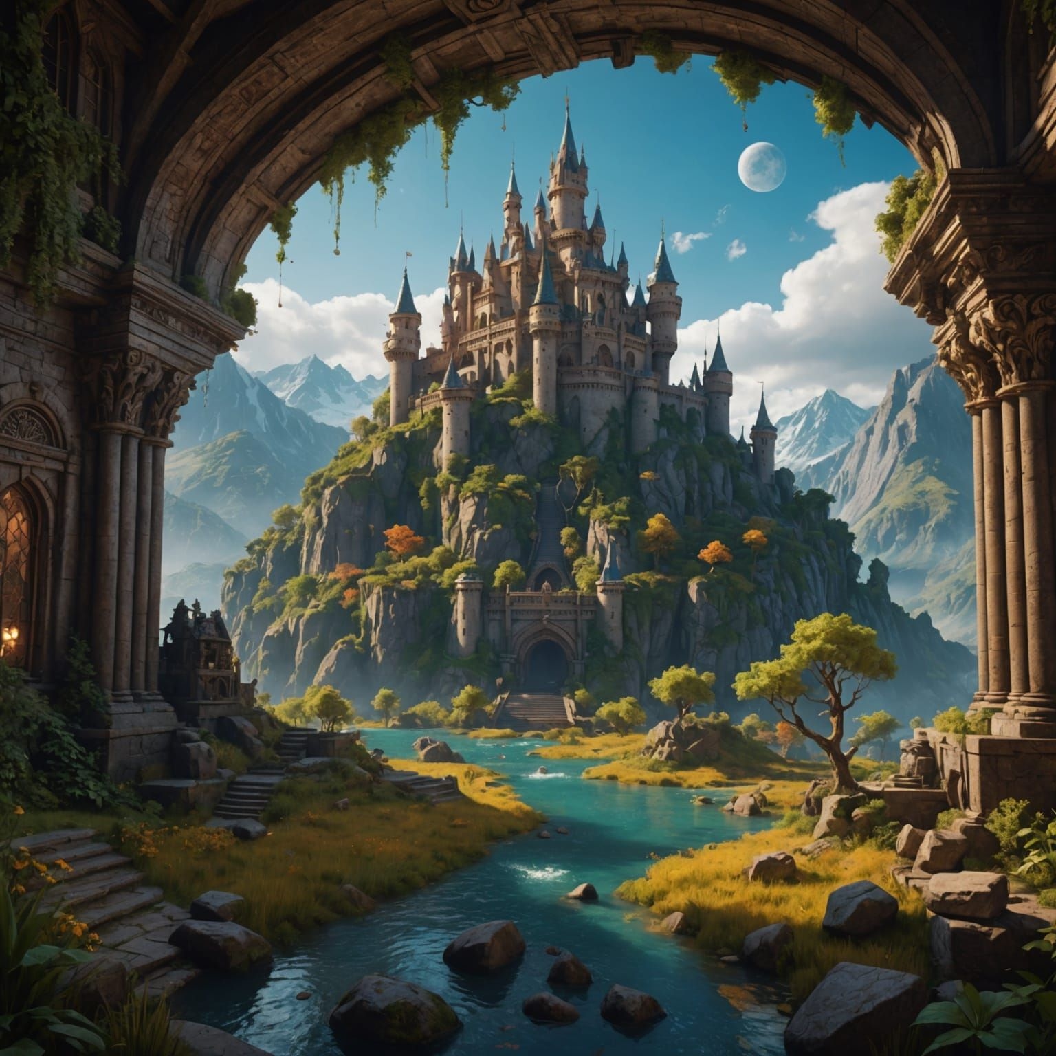 Detailed Matte Painting of a Fat Man