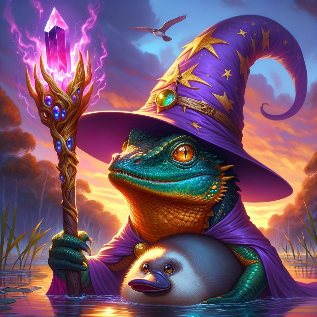 Wiz Liz and little Platypus