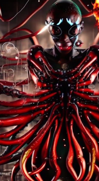 Surreal Cyborg Girl in a Victorian Lab