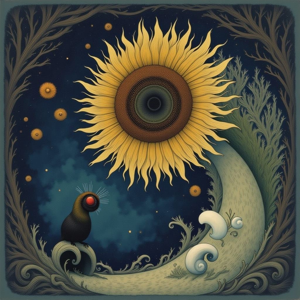 Abstract Water Engraving with Cicada Song Elements