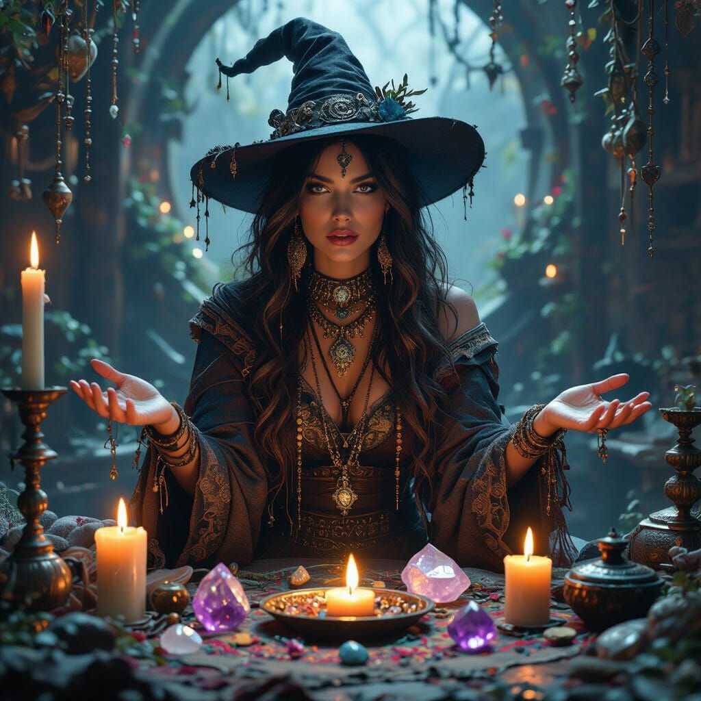 Mystic Witch Guiding Seekers with Soul Power