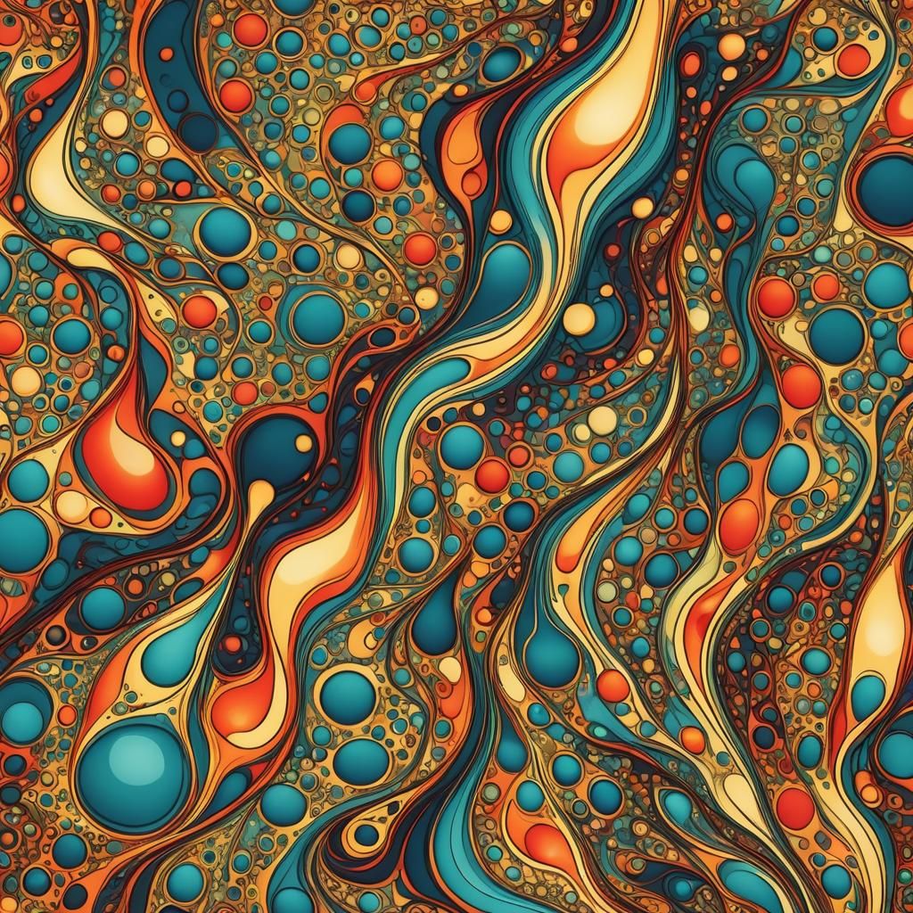 Lava Lamp Close-Up with Abstract Fractal Design