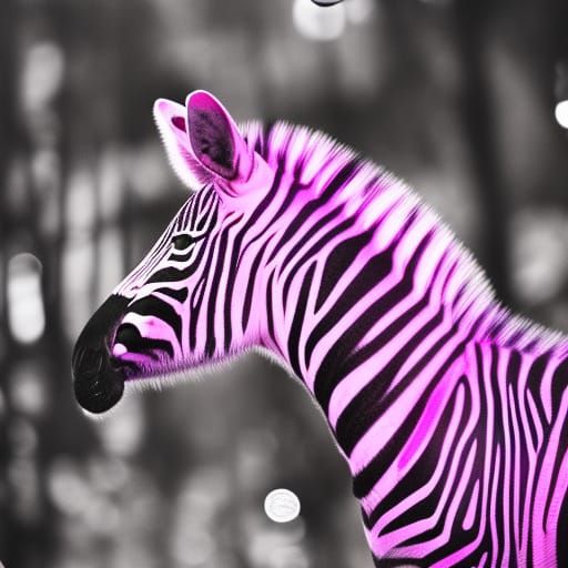 Striking Pink Zebra Captured with Bokeh Effect