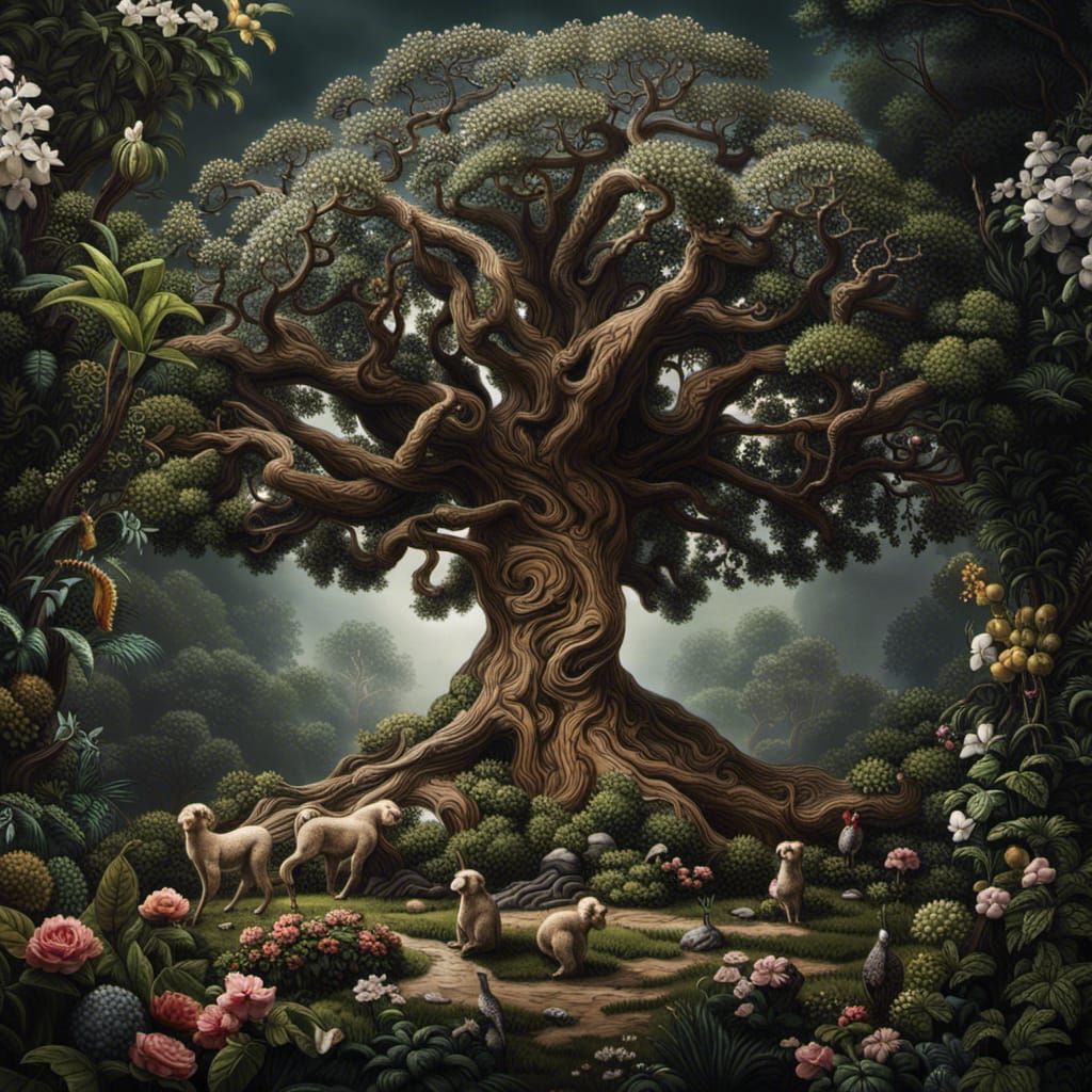 Hyperrealistic Tree of Life in Eden