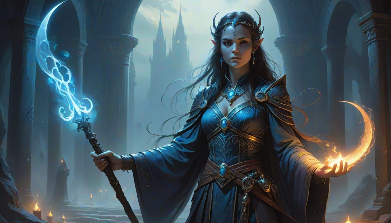 Priestess Weaving Spells in Twilight Arena