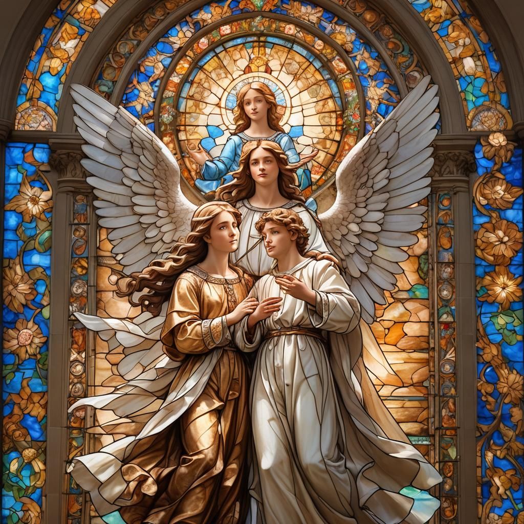 Angel Michael and Elizabeth in Baroque Setting