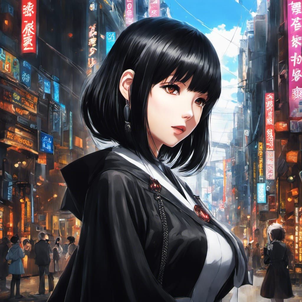 Android Girl with Black Hair