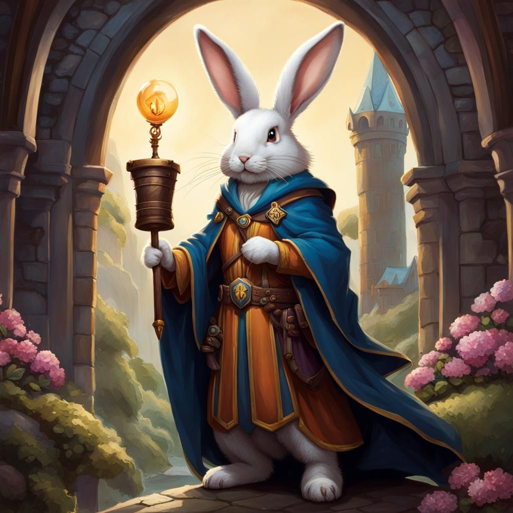Bunny Wizard in a Fantasy Setting