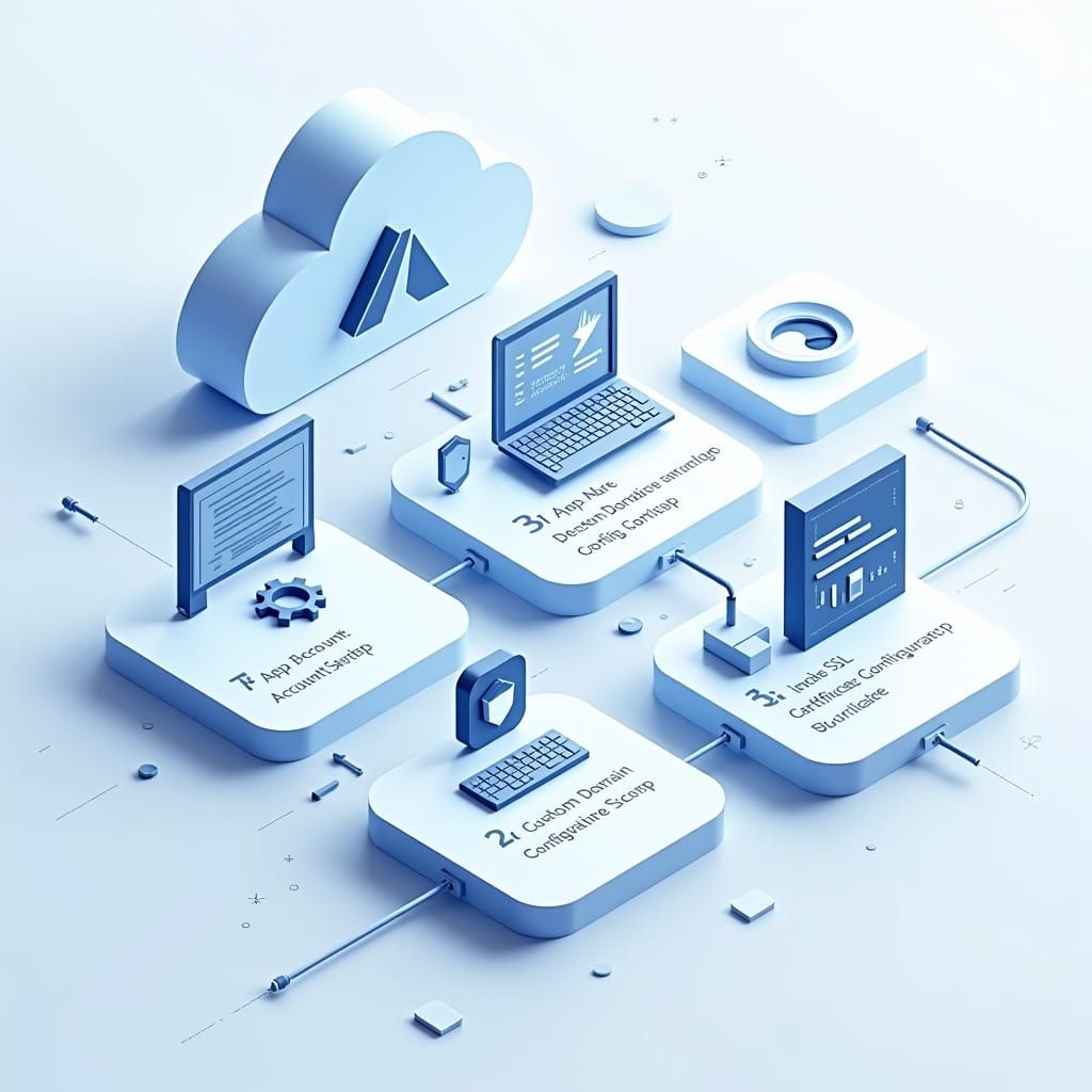 Futuristic Azure Cloud Computing Illustration