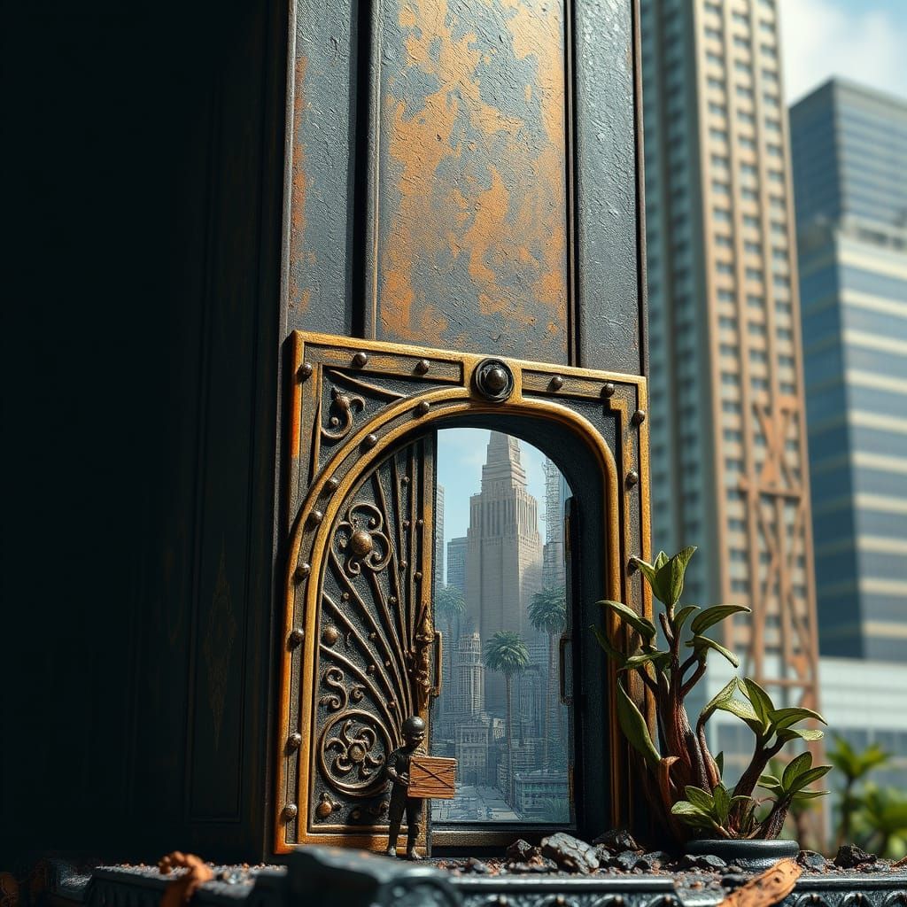 Miniature Steampunk Doorway to a Hidden World