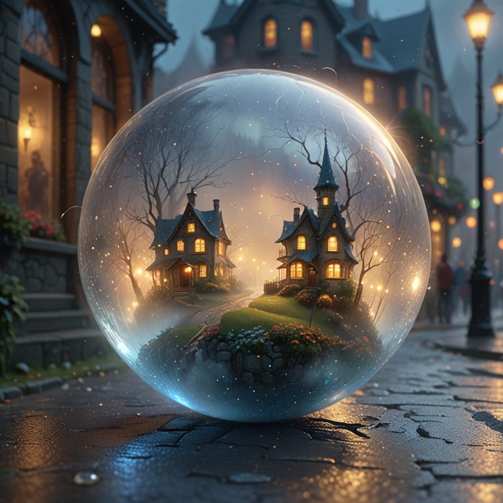**„Eine magische Welt in einer Glaskugel: Märchenhafte Häuse...