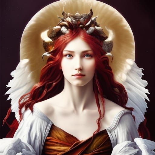 Archangel Portrait in Dark Fantasy Style