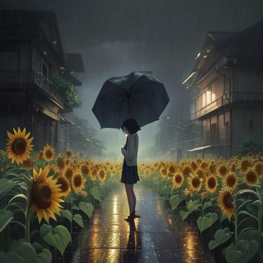 Sunflower in Rain, Anime Key Visual