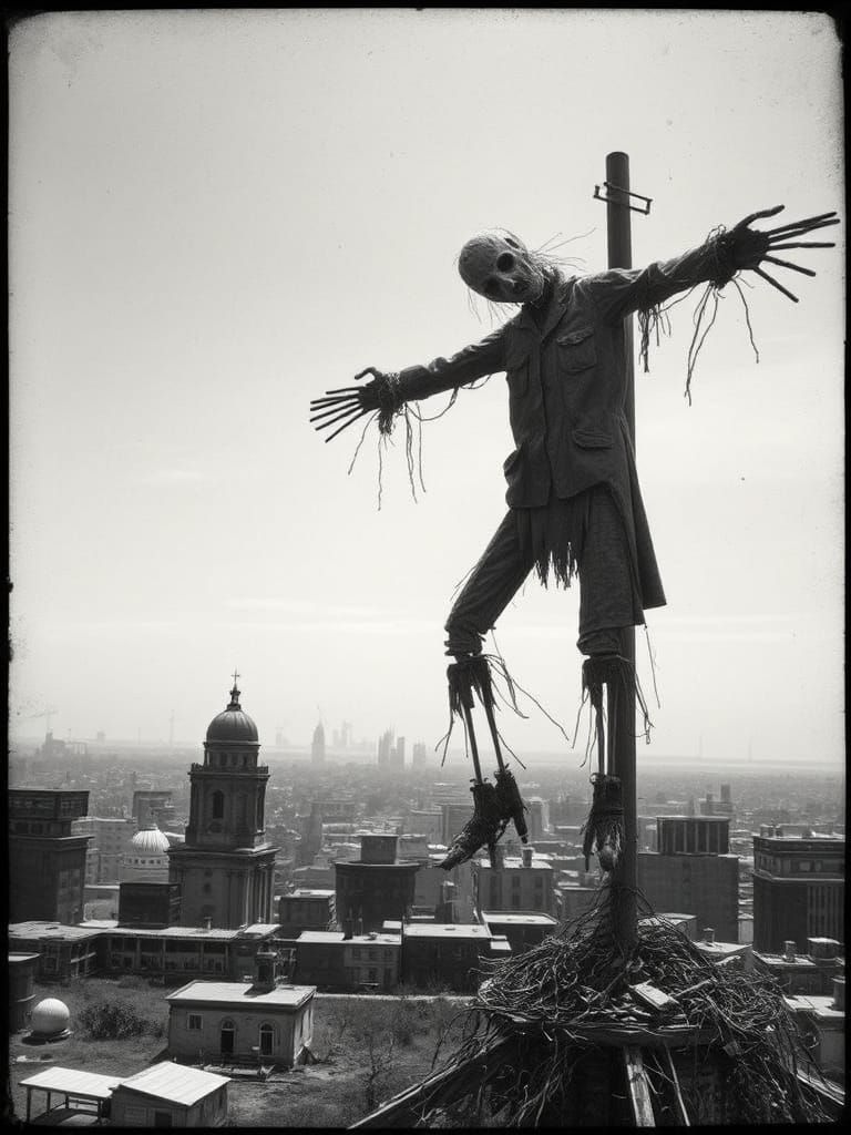 Dystopian Scarecrow: A Surreal Photographic Vision
