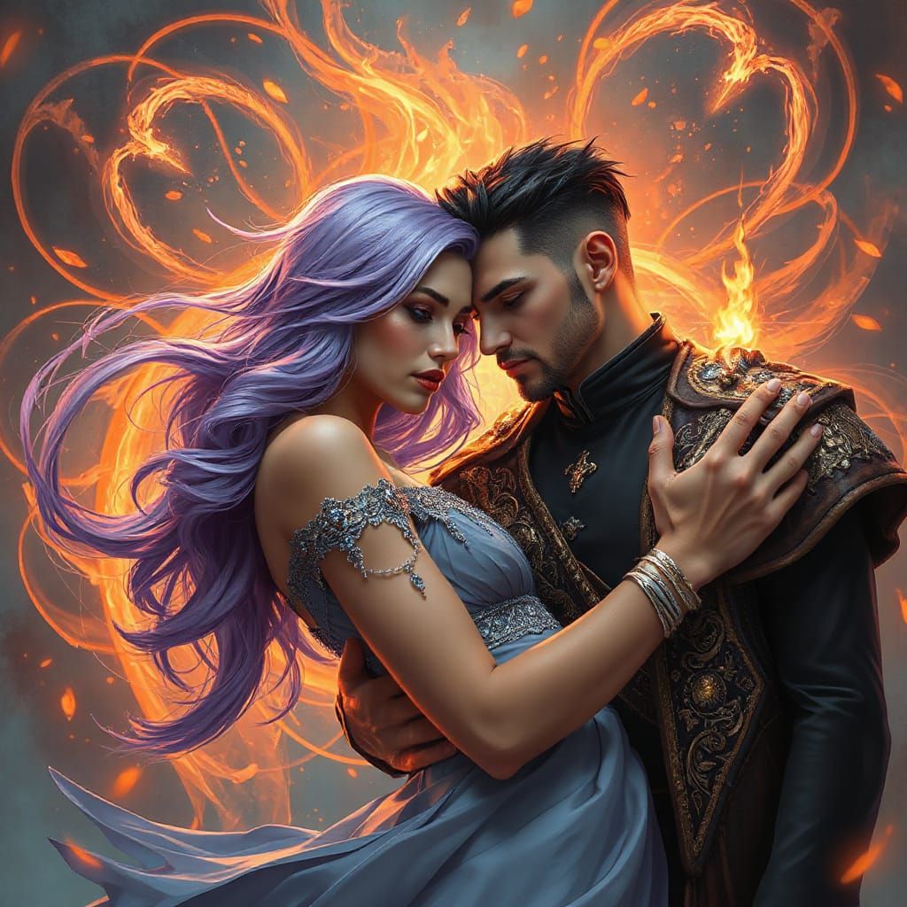 Mystical Embrace: A Matte Painting Fantasy in Rich Colors