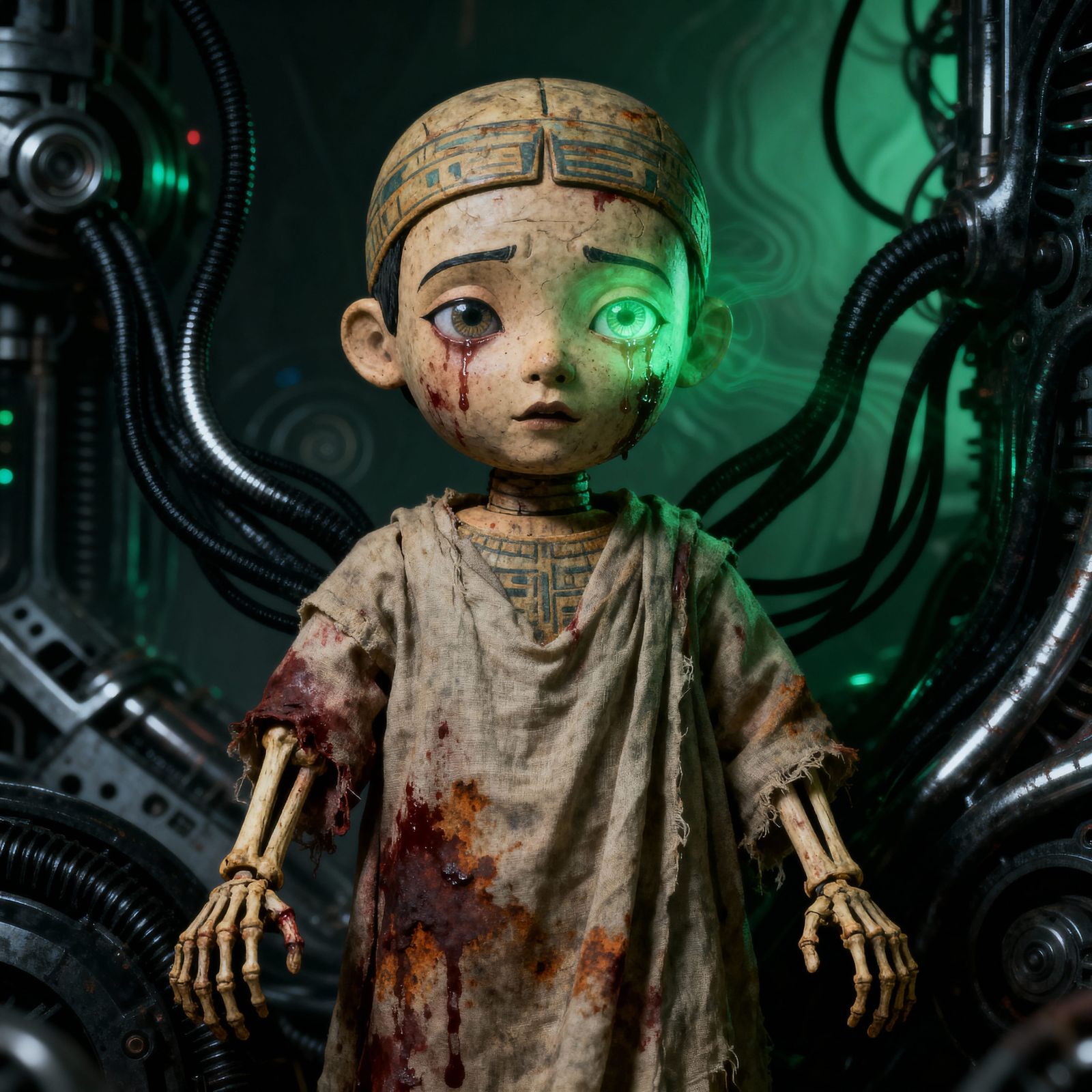 Terrifying Sumerian Doll with Human Eyes and Psychic Aura