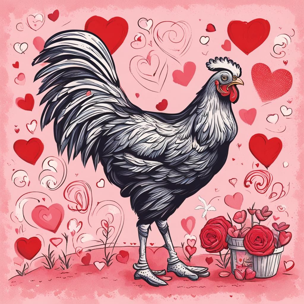Valentine Chicken AI Generated Image