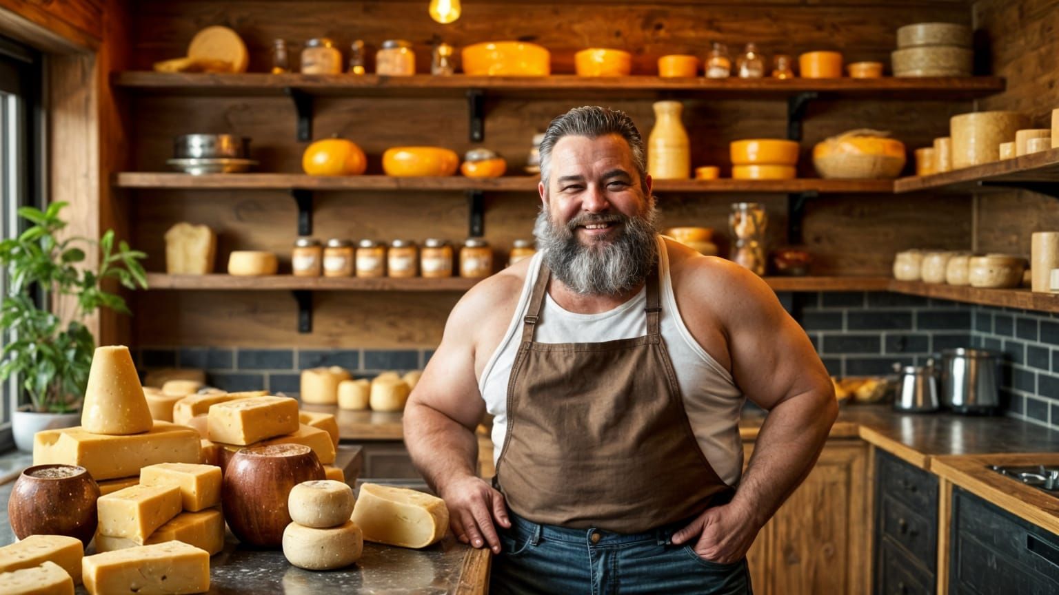 Artisanal Cheeses in a Quaint Rustic Cheese Shop