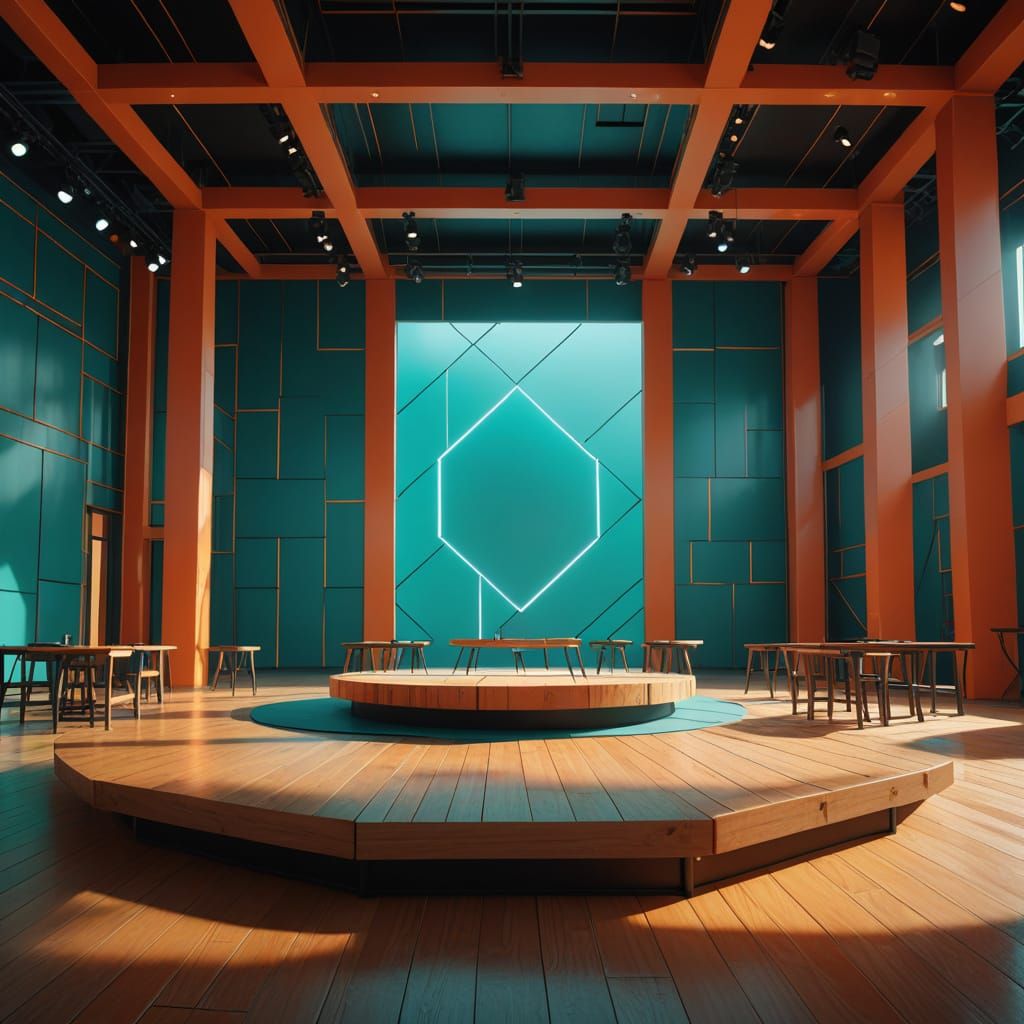 Dancer's Stage Interior in a Hyperdetailed Style