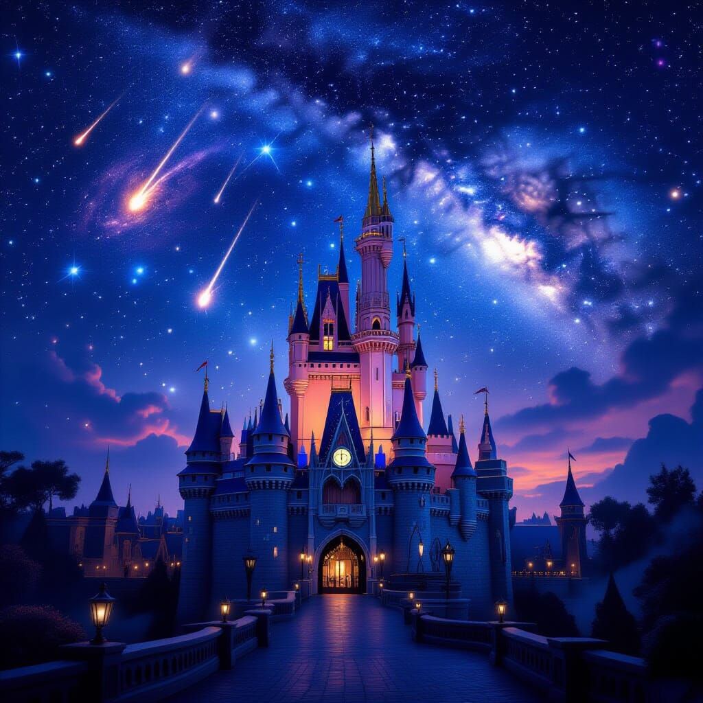 Magical Castle Under a Sky Full of Stars