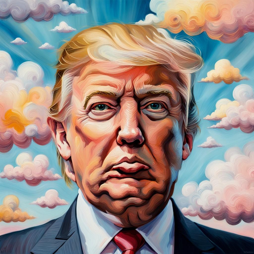 Surreal Portrait of a Floating Man in Dreamy Pastel Colors