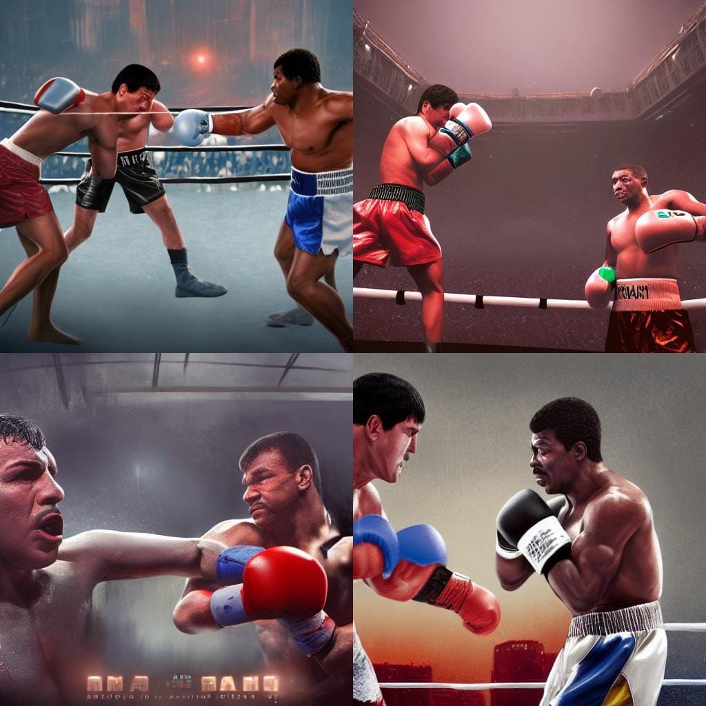 Boxing Combat at Madison Square Garden: Detailed Matte Paint...