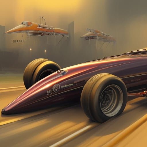 Detailed Classic Dragster at Santa Pod Race Park